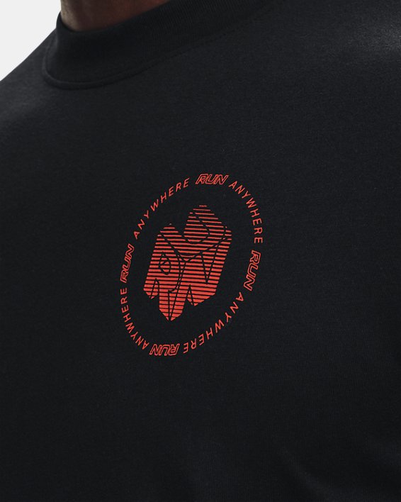 男士UA Run Anywhere短袖T恤, Black, pdpMainDesktop image number 4